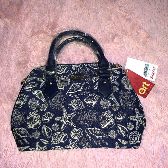 Signare-cute denied style sea shell tote - Picture 1 of 7